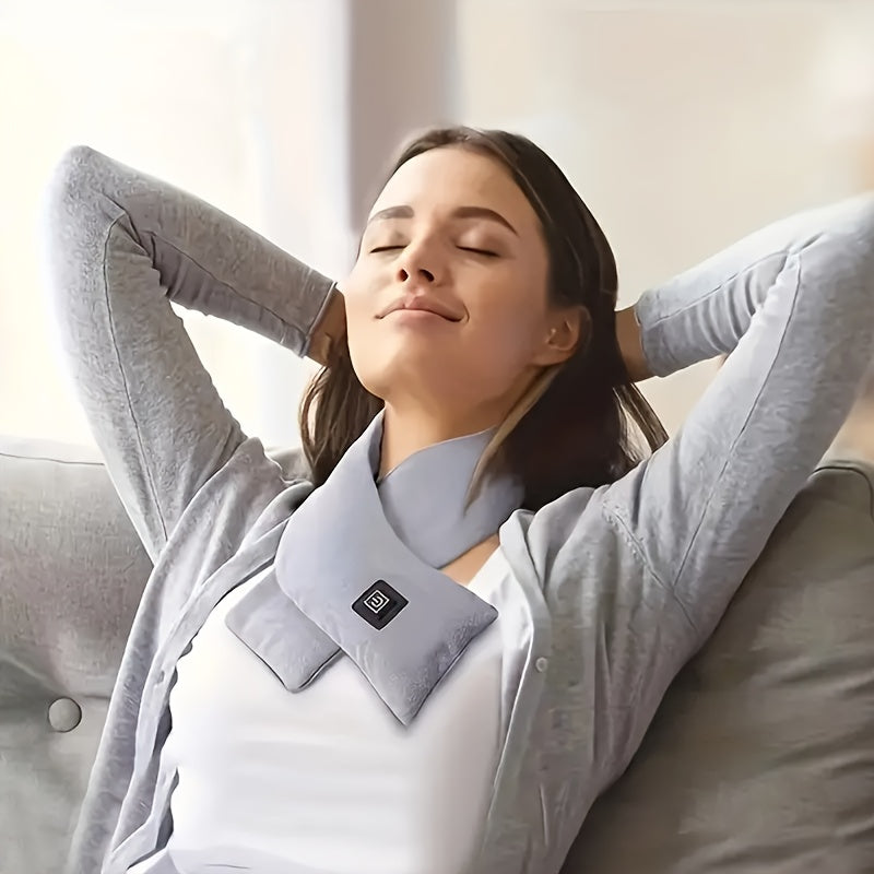 USB Heated Scarf Unisex Polyester Knitted Neck Warmer Winter Wear