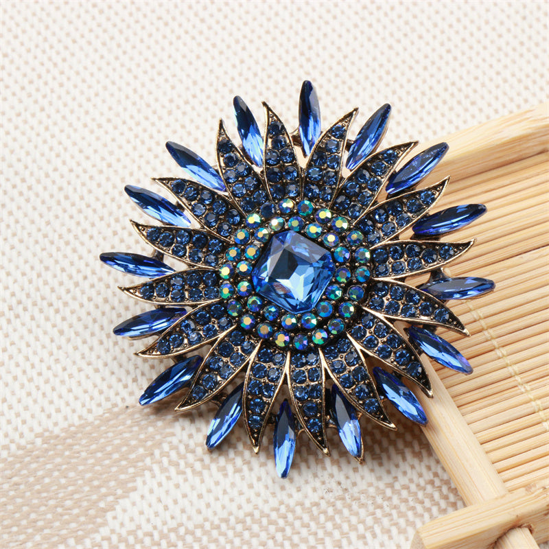 Sunflower Brooch Crystal Flower Jewelry Elegant Gift for Women