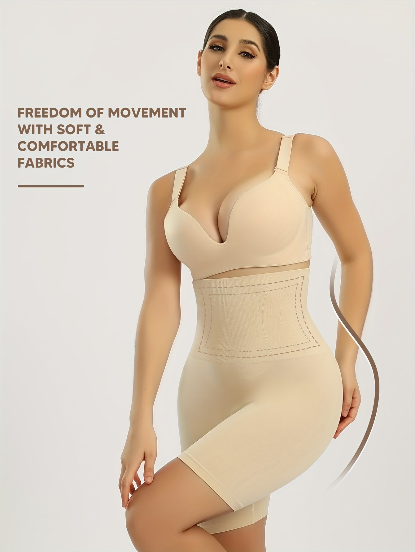 Women's High-Waist Shaping Shorts Tummy Control Butt Lifting Back Support Solid Color