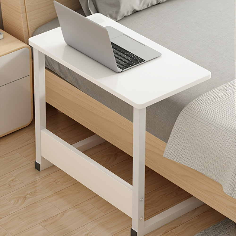 White Wooden Laptop Desk Stand, Compact and Durable Table for Home Office