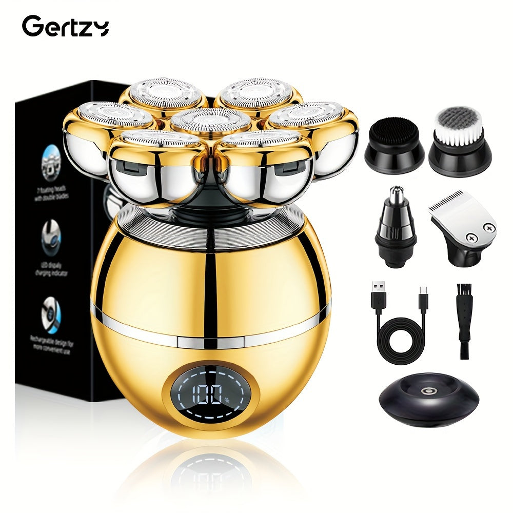 Мужской цифровой бритвенный прибор 5-в-1 триммер для бороды машинка для стрижки волос триммер для носа беспроводной