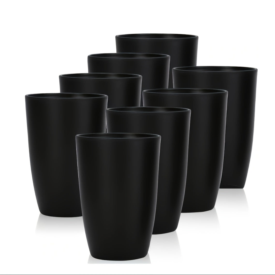 8-Pack Stackable Plastic Cups Microwave Dishwasher Safe for Camping Picnics and Holidays
