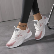 Women’s Breathable Mesh Casual Sneakers Lightweight Walking Shoes White Pink