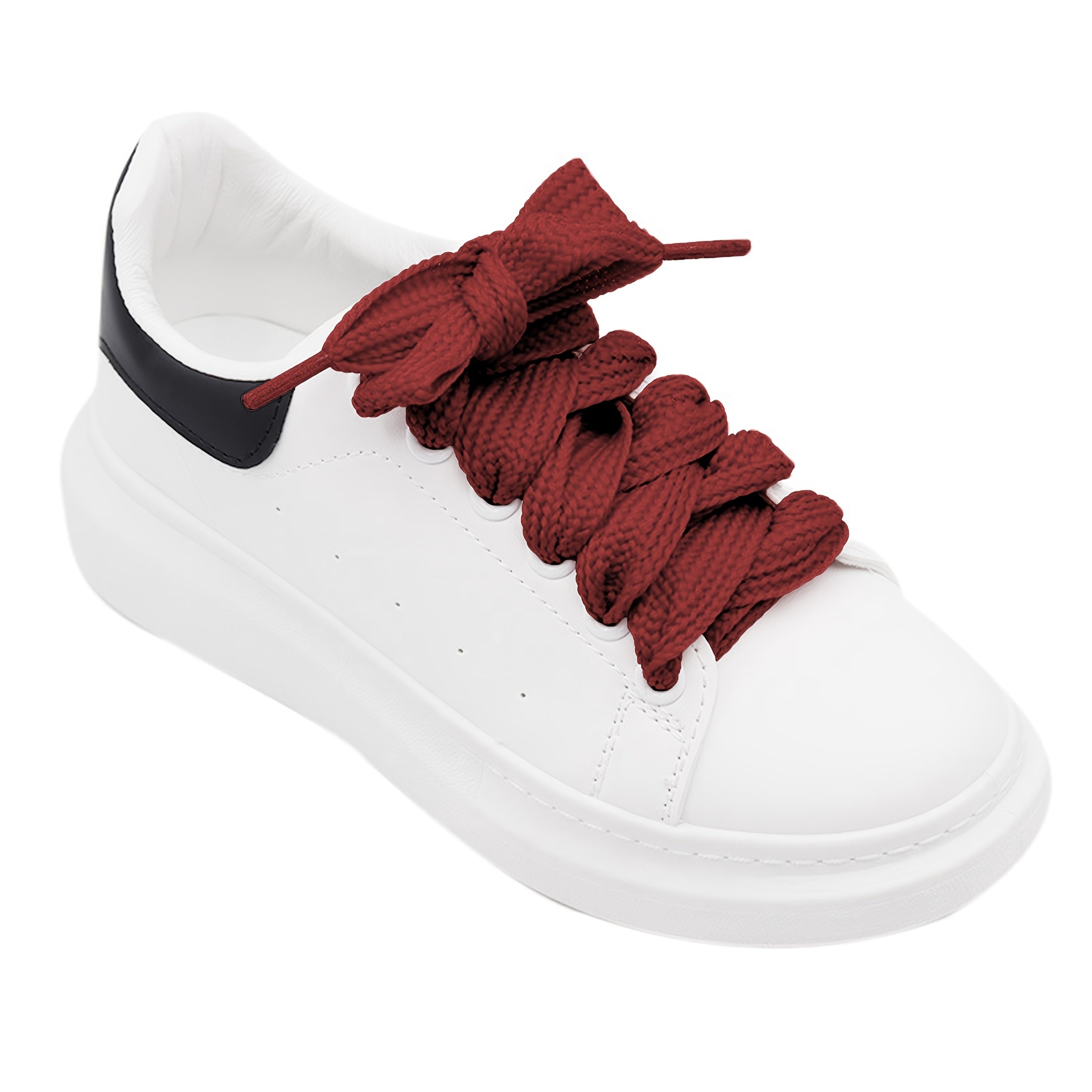Unisex Solid Color Widened Single-Layer Fat Shoe Laces, 2.5cm Shoes Accessory
