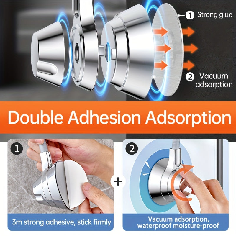 Moslashuvchan devorga o'rnatiladigan dush boshligi tutgichi, teshiksiz dizayn, hammom aksessuari