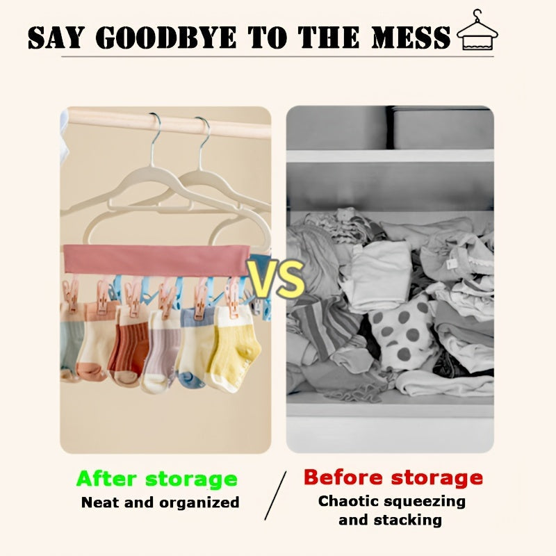 Набор из 2 переносных тканевых вешалок для одежды для путешествий и сушки