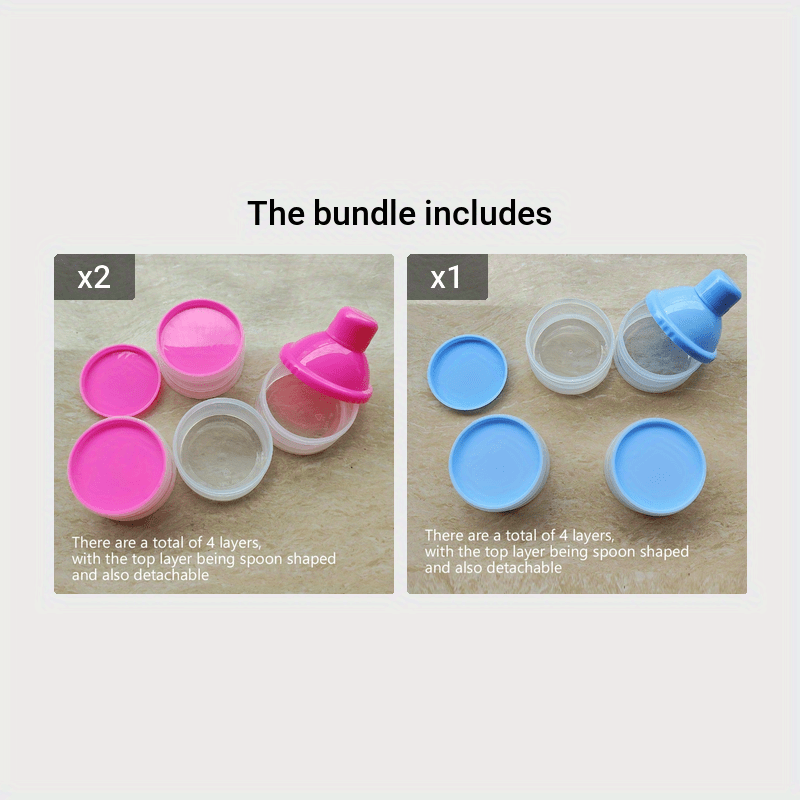 Portable Milk Powder Container with Divided Compartments for Travel and Home Use