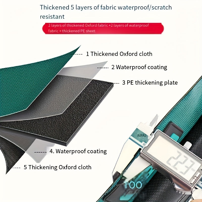 Waterproof Green Canvas Tool Bag with Reflective Strips