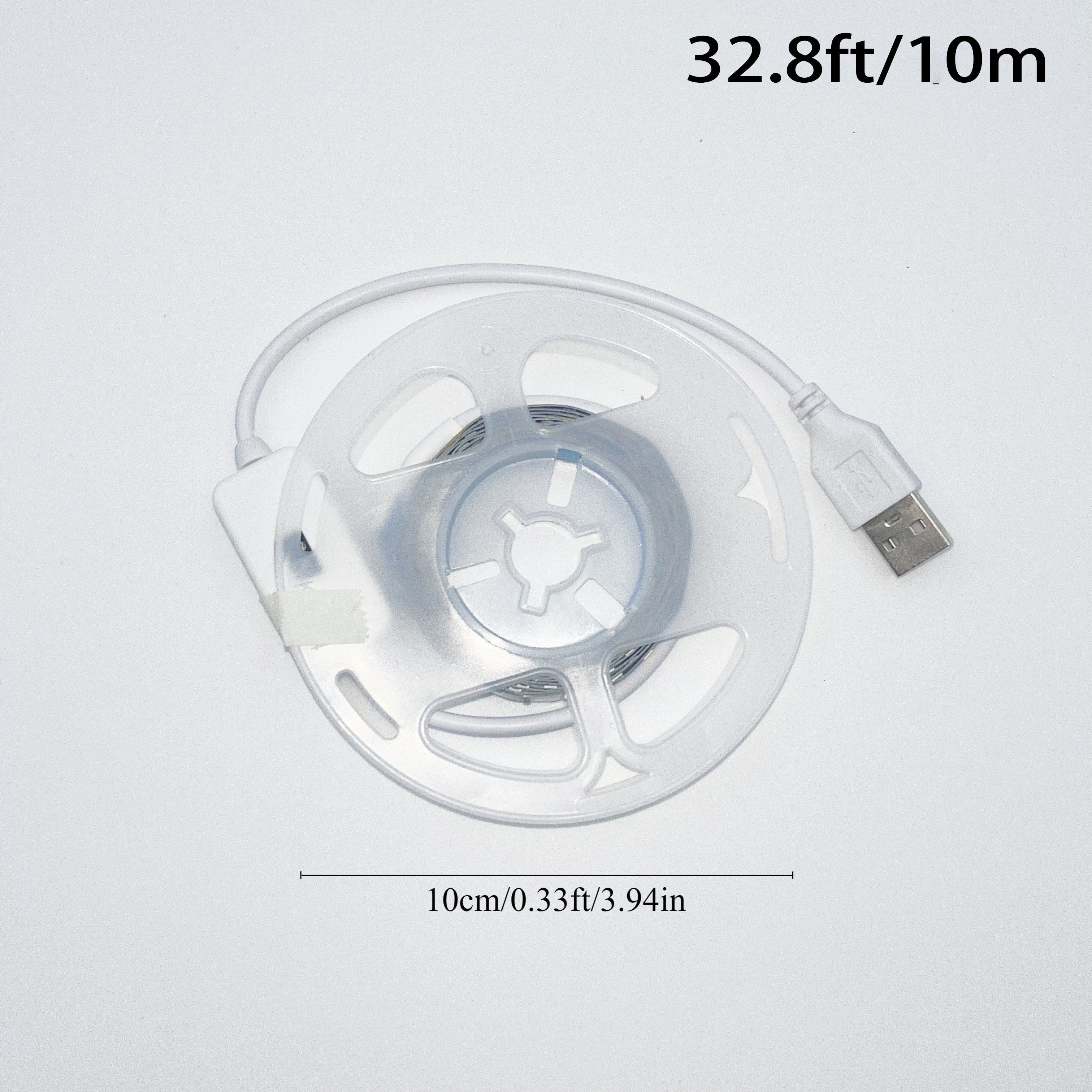 Luz de tira LED con sensor de movimiento de 3.05m a 10m, alimentada por USB, luz blanca cálida, iluminación interior