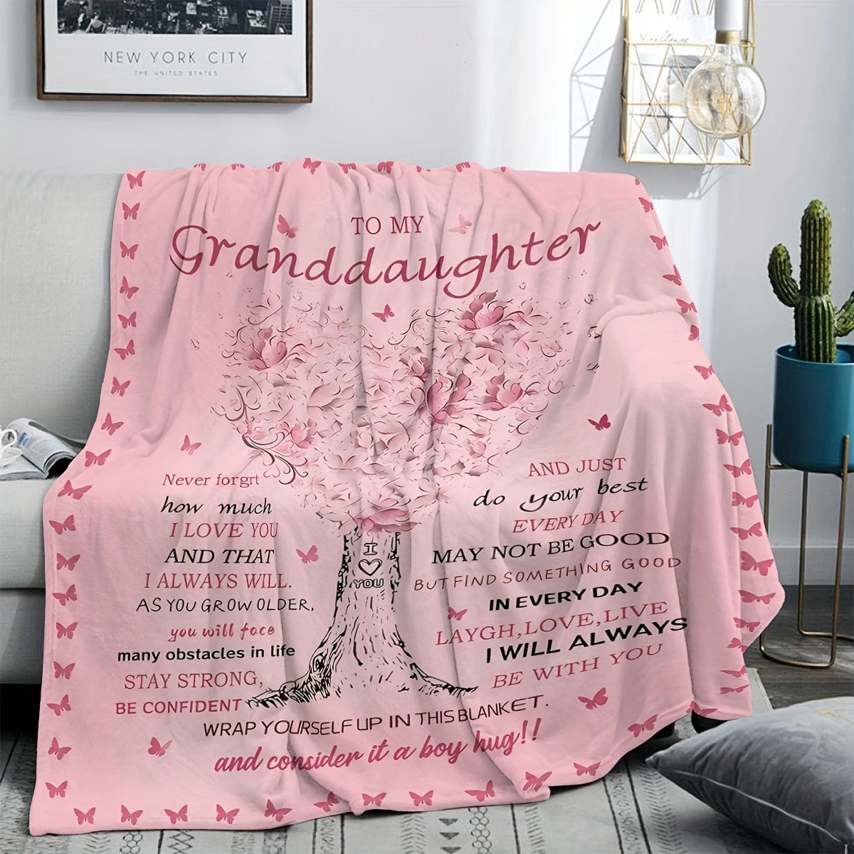 Flower Patterned Fleece Throw Blanket Cozy Flannel Sofa Cover Lightweight 200-250g for Home and Gift