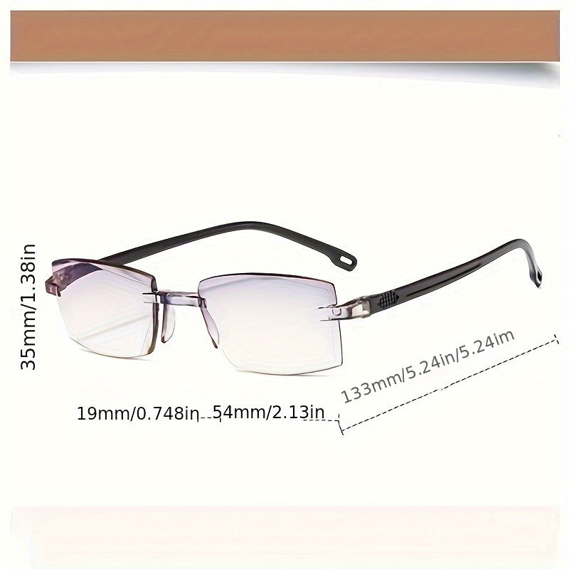 Set of 6 Frameless Reading Glasses with Double-Light Anti-Eye Strain Design