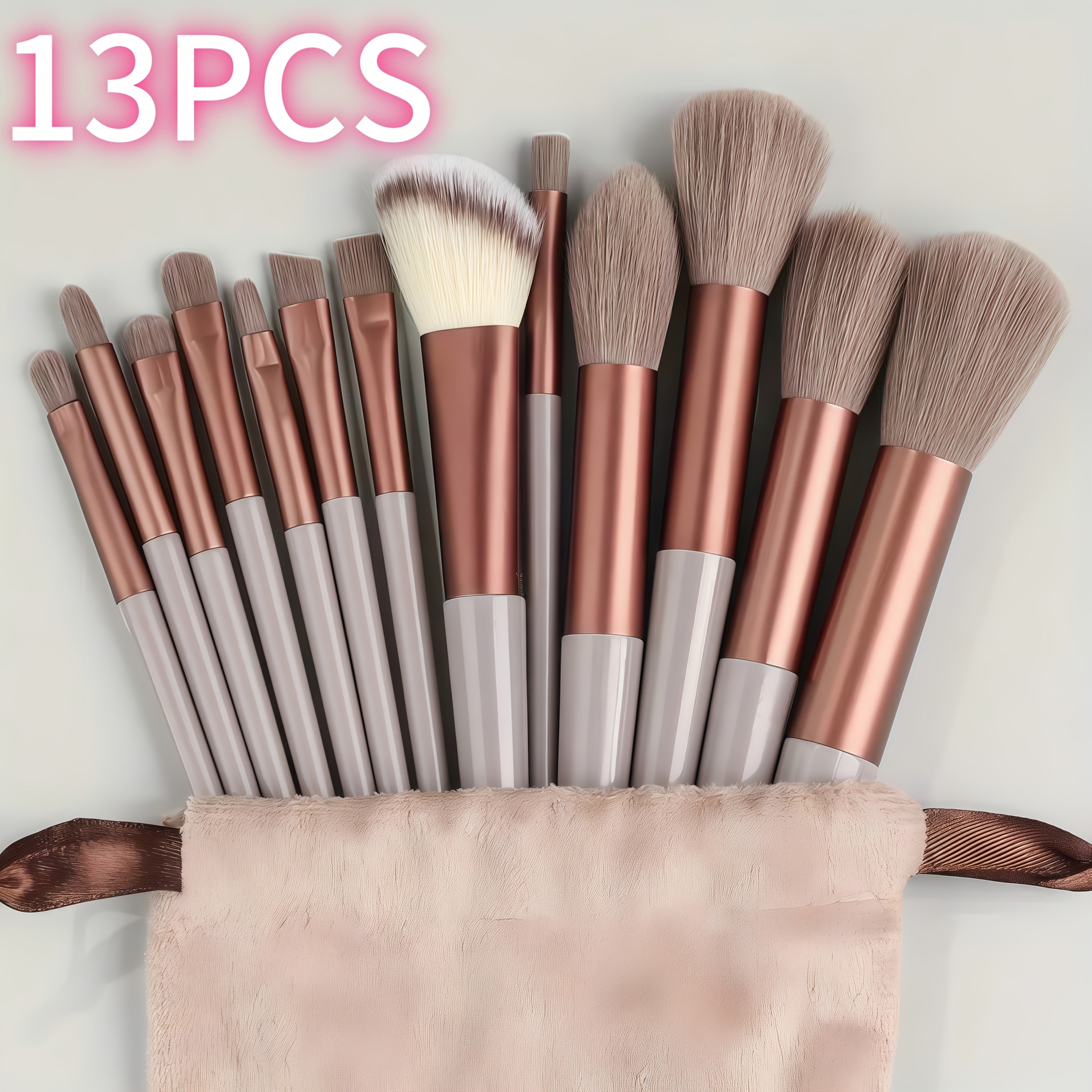 Women Makeup Brush Set 13Pcs Soft Bristles Hypoallergenic For Face Eyes Lip