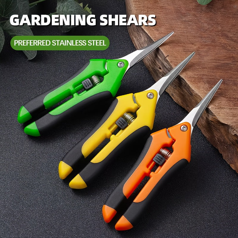 7-Inch Stainless Steel Pruning Shears for Garden, Orchard, Bonsai, Weed Control