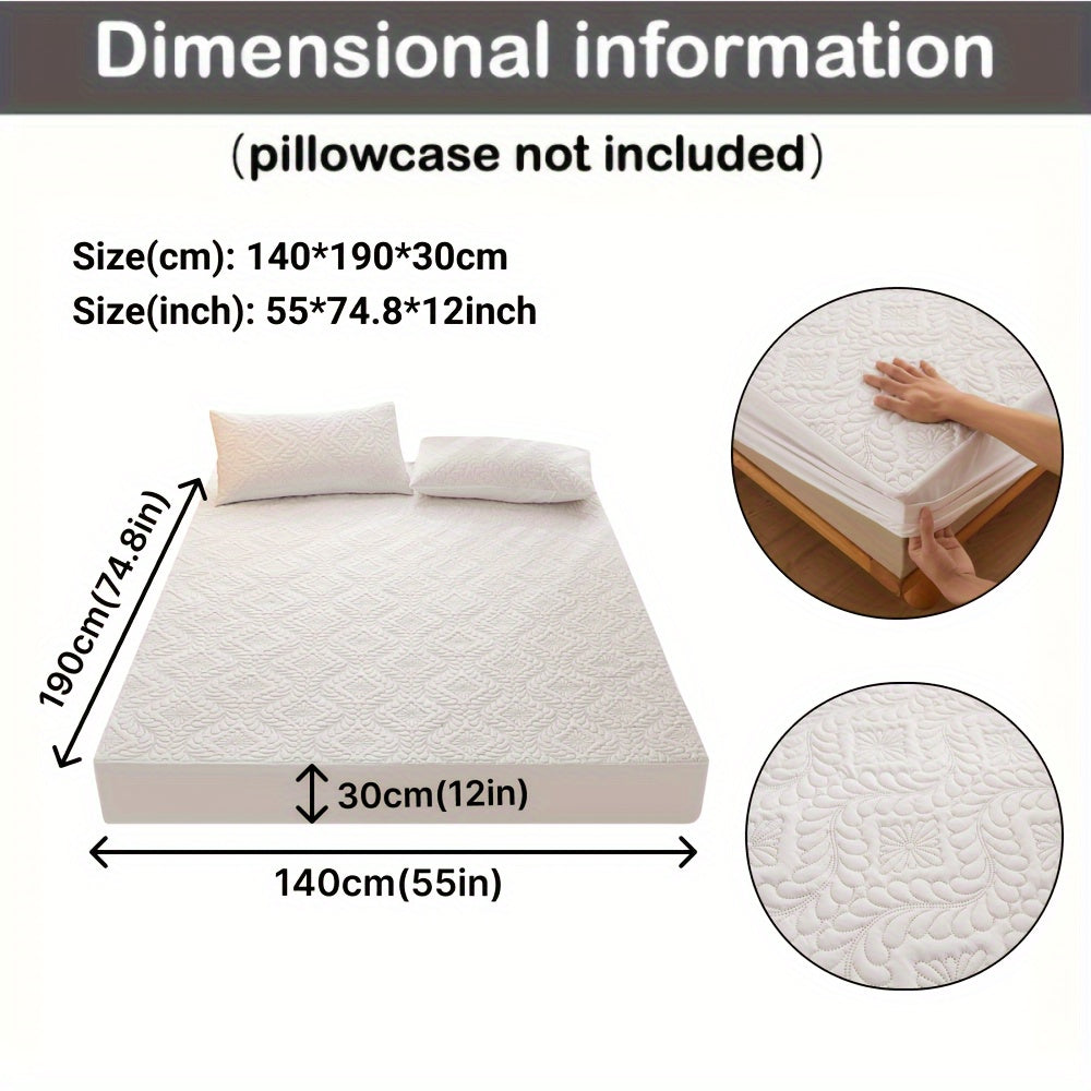 Waterproof Quilted Mattress Protector Fitted Sheet Teal 1-Piece Ultra-Soft Breathable