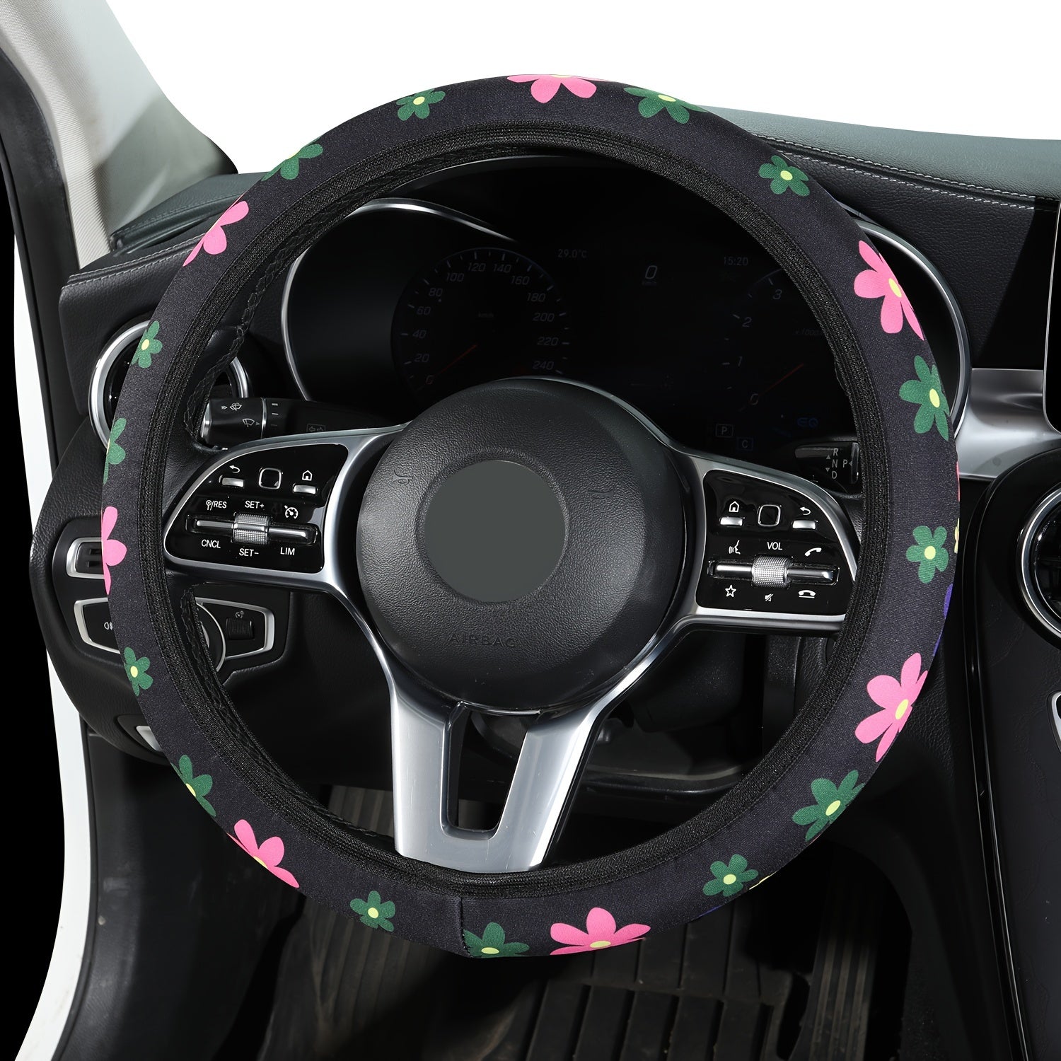 Чехол на руль универсальной посадки с искусственным волокном, D-образной формы, с цветочным узором