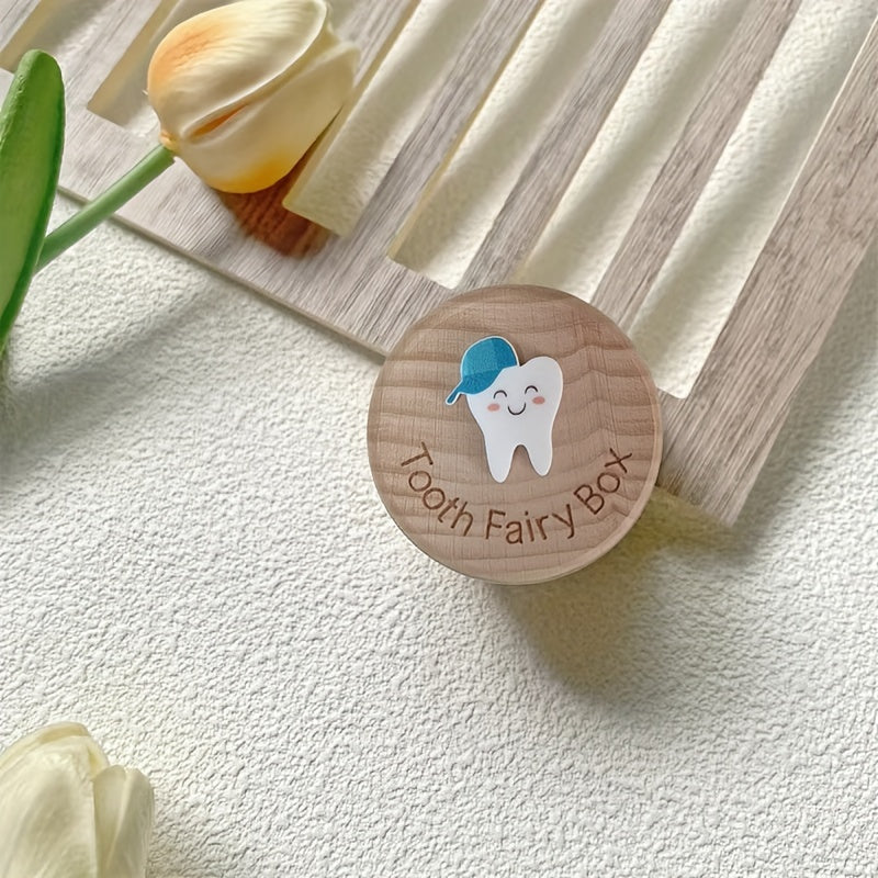 Children's Tooth Fairy Keepsake Box Natural Wood Storage Organizer for Kids