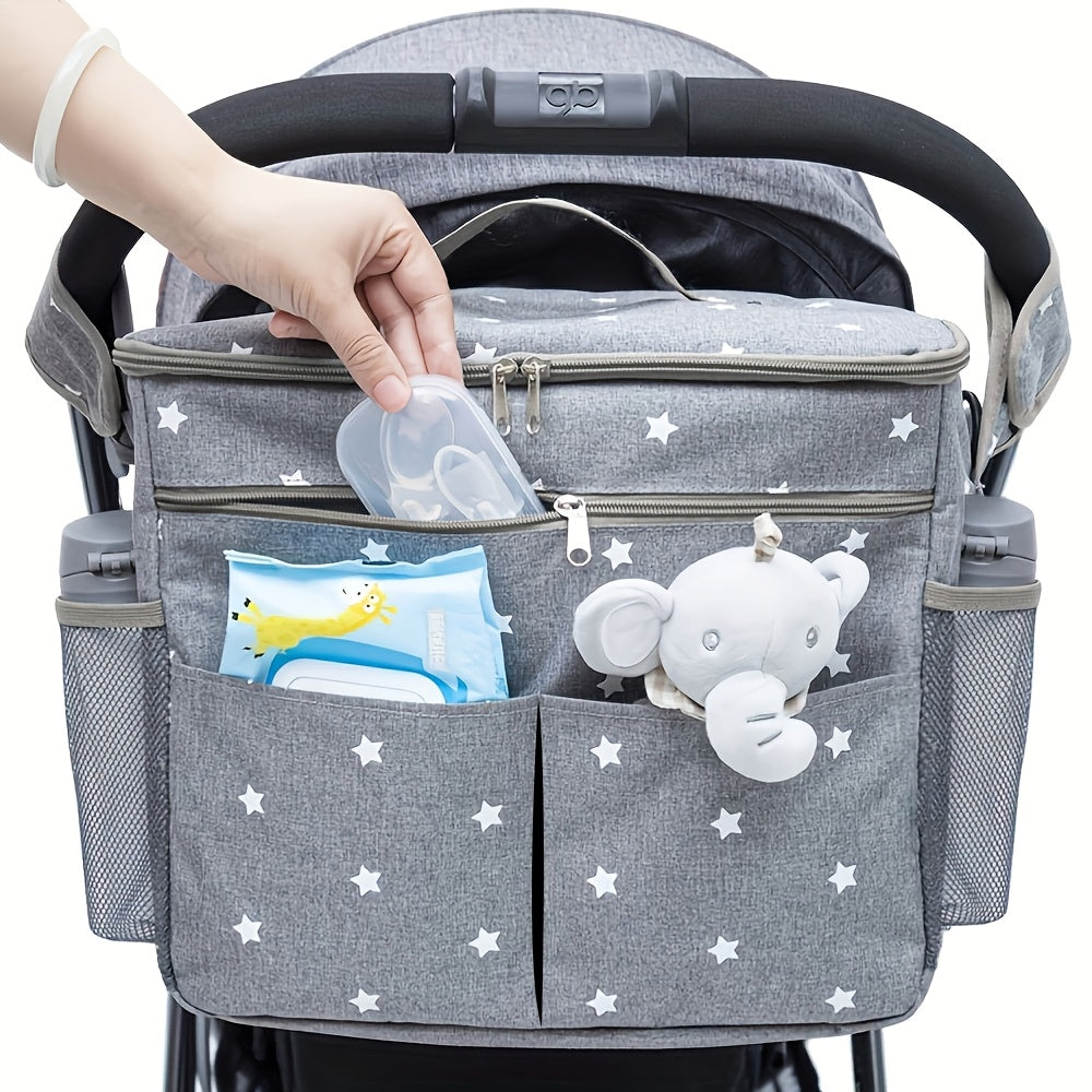 Large Capacity Diaper Bag with Stroller and Hanging Storage for Travel and Daily Use