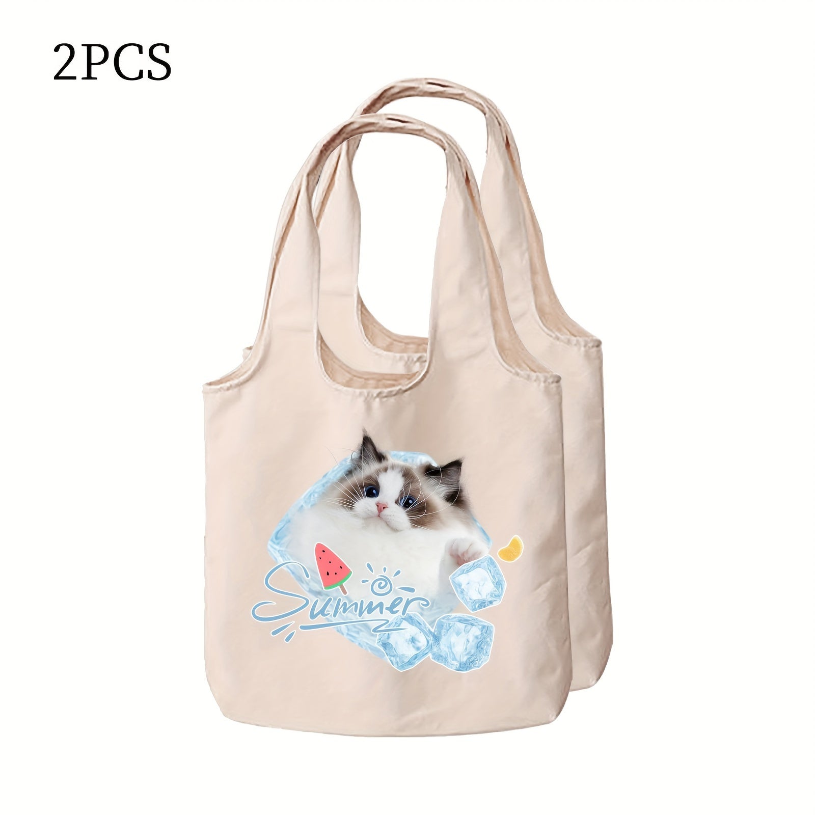 Personalized Canvas Tote Bags Set with Custom Photos for Daily Use and Outdoor Activities