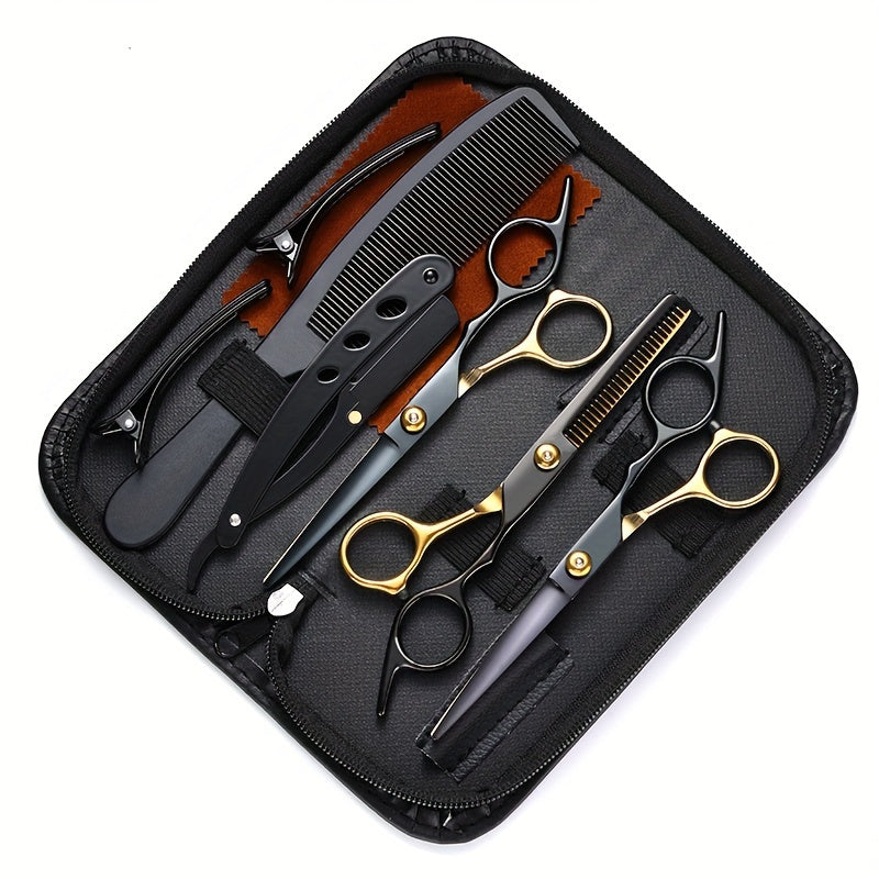 Professional Hair Cutting Scissors Kit for Home Salon and Beauty Parlor Use 6 Inch Unisex