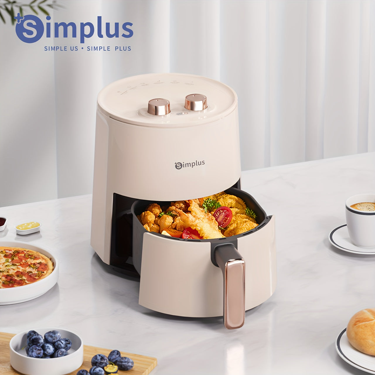 Mechanical Air Fryer 3.5L 1350W with oil-proof papers fast heating 360° circulation