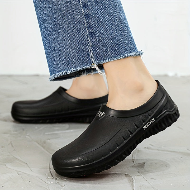 Women's Slip-On Work Shoes Non-Slip EVA Rubber Sole Black Kitchen Healthcare