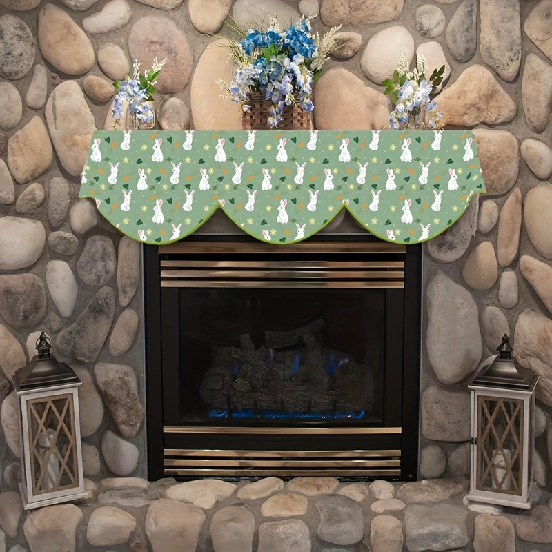 Easter Bunny Polyester Fireplace Scarf 49.78cm x 199.9cm Mantel Drape Table Runner