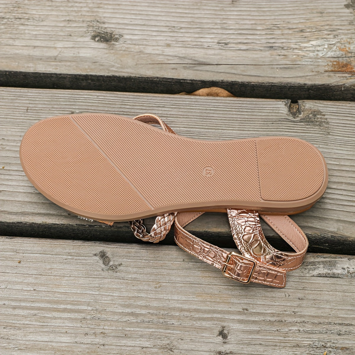 Women's Gladiator Sandals Silver Metallic Straps Rhinestone Flat Footwear