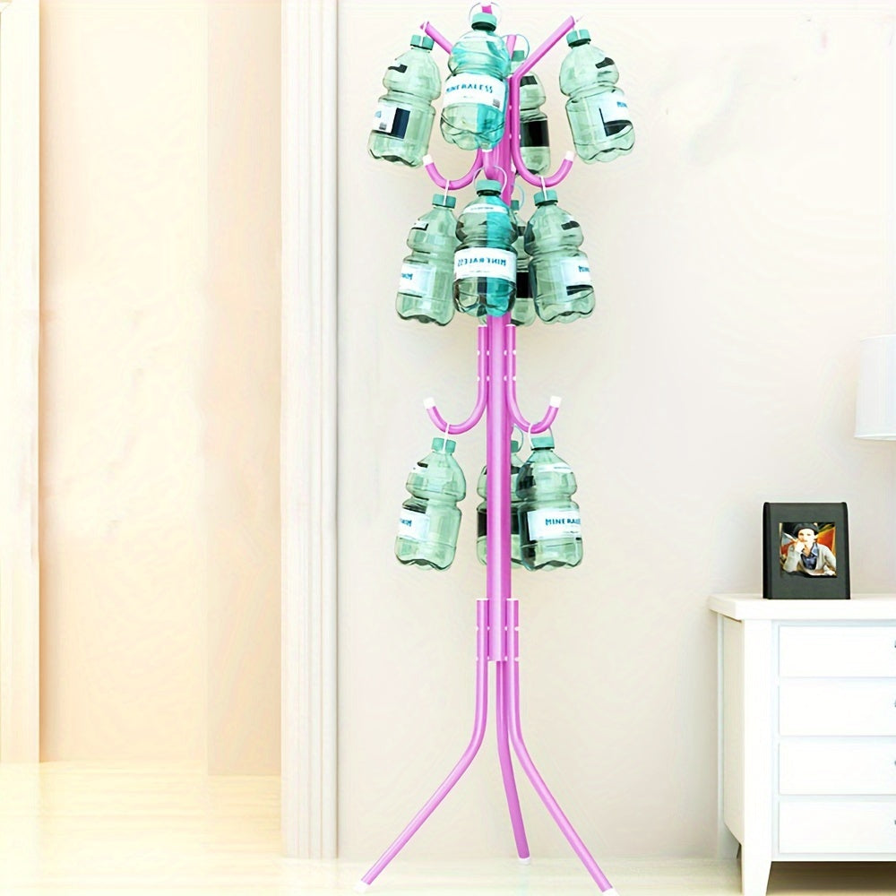 Freestanding Wrought Iron Clothes Rack in Black Light Blue or Pink Space-Saving Organizer