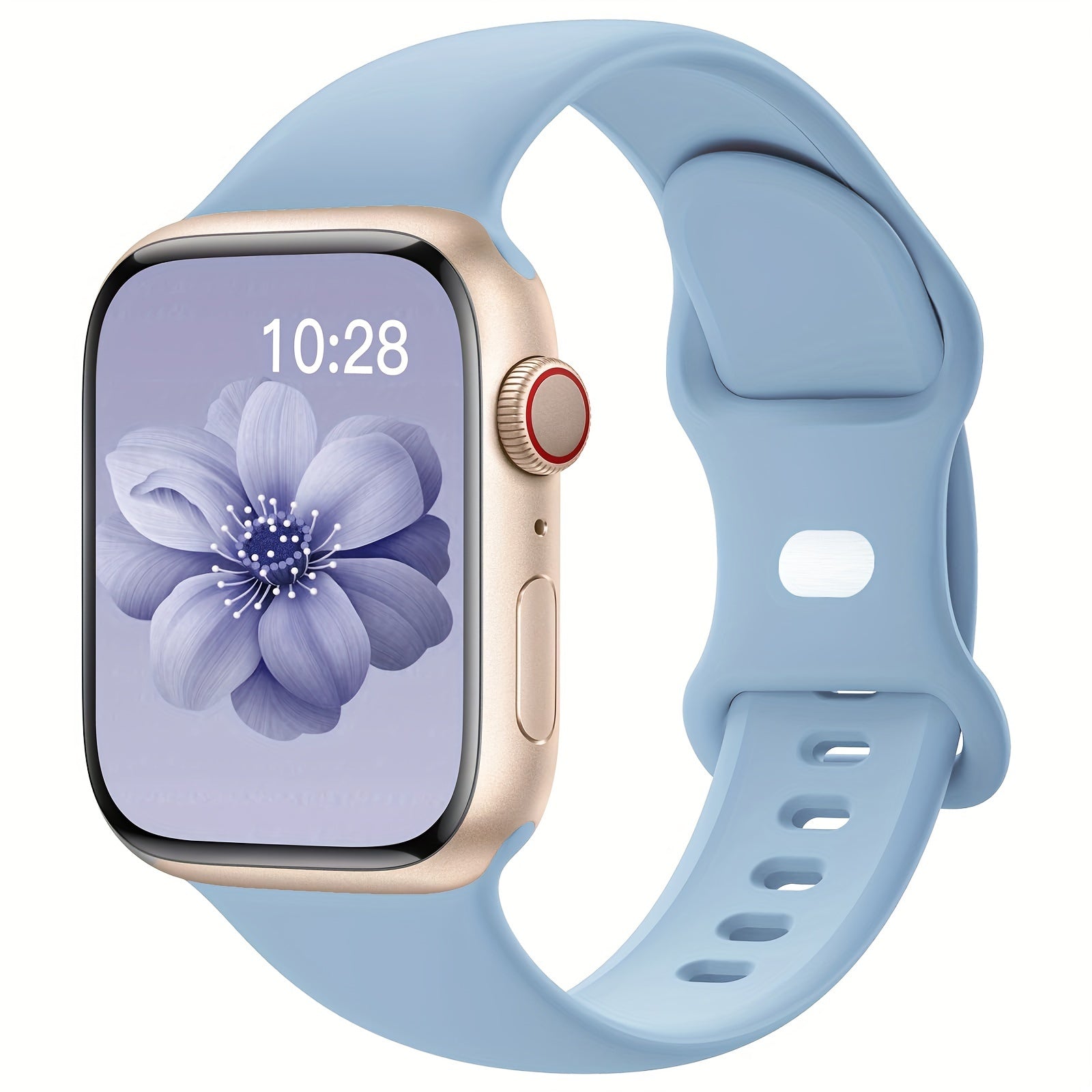 Silicone Waterproof Sweatproof Watch Band for Iwatch Series 9-1 38mm-49mm Butterfly Clasp Skin-Friendly