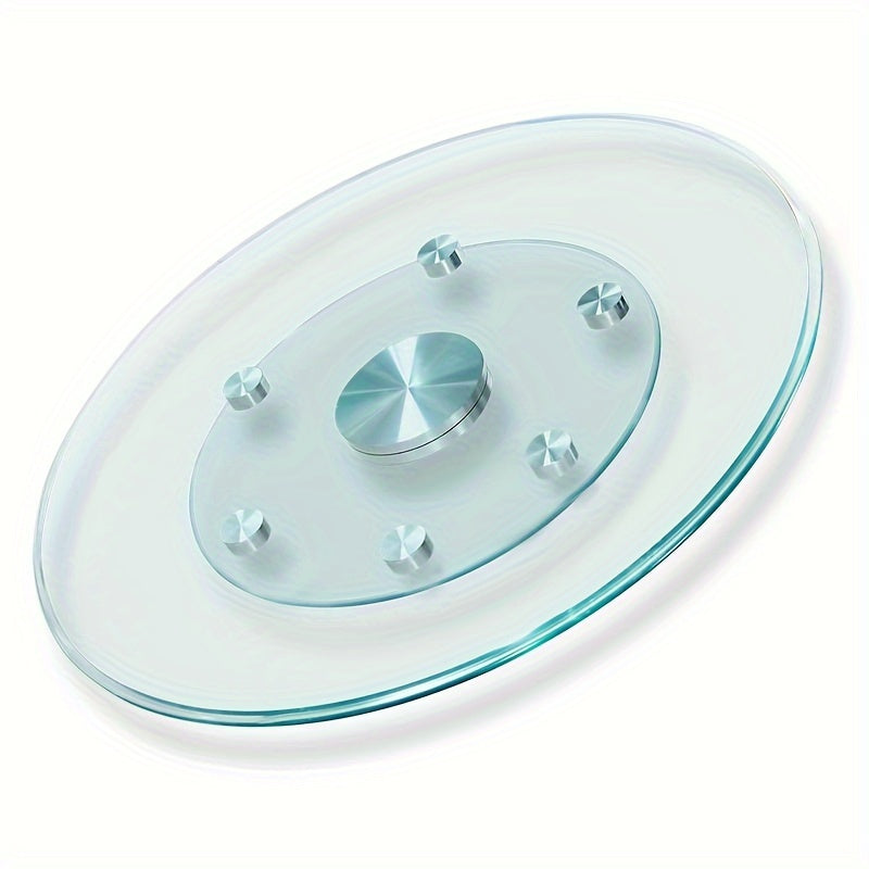 Glass Lazy Susan Turntable for Dining Table Large Round Clear Rotating Tray with Swivel System