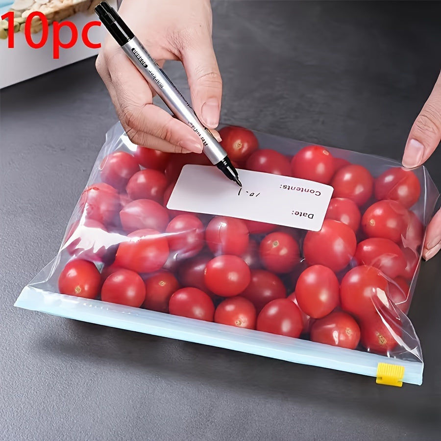 10 ta Qayta Ishlatiladigan Oziq-ovqat Saqlash Sumkalari - Aniq, O'z-o'zidan Mühürlanuvchi Ziplock Pochta Sumkalari Mevalar, Sabzavotlar, Go'shtlar va Donlar uchun - Oshxona Tashkiliy Buyumlari uchun Zaruriy Narsalar