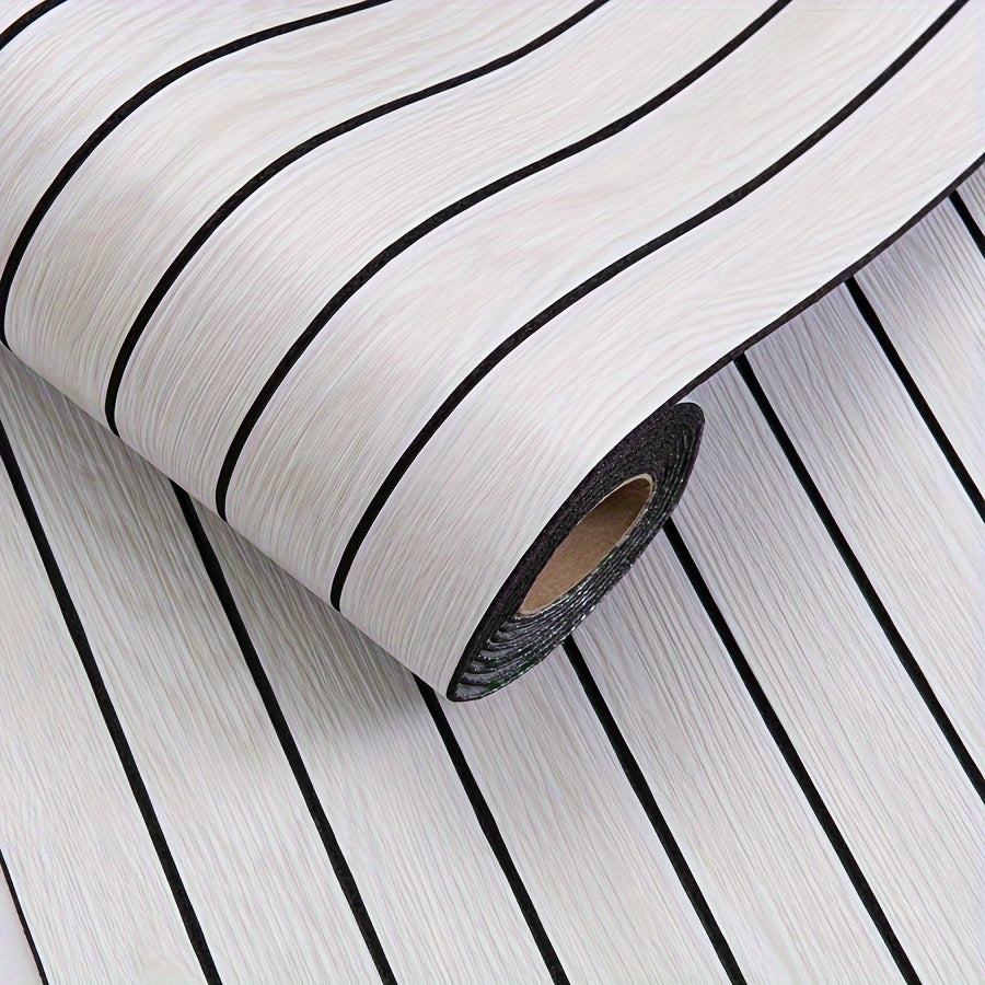 Self-Adhesive 3D Wall Panel Vinyl Curved Edges Shapes and Stripes Style for Ceilings and Partitions