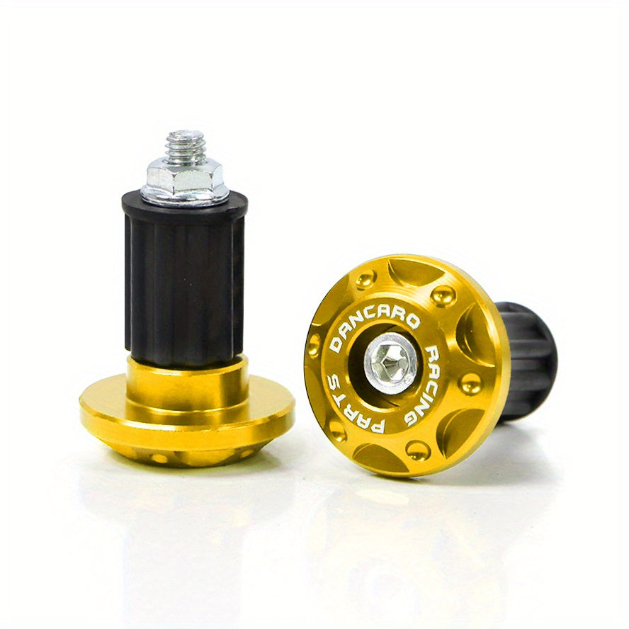 Motorcycle Handlebar End Caps Aluminum Alloy Golden Plug Fit Cruiser Bike