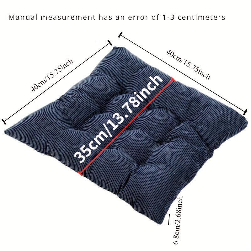 4 Pack Waterproof Polyester Chair Cushions with Flocking Design