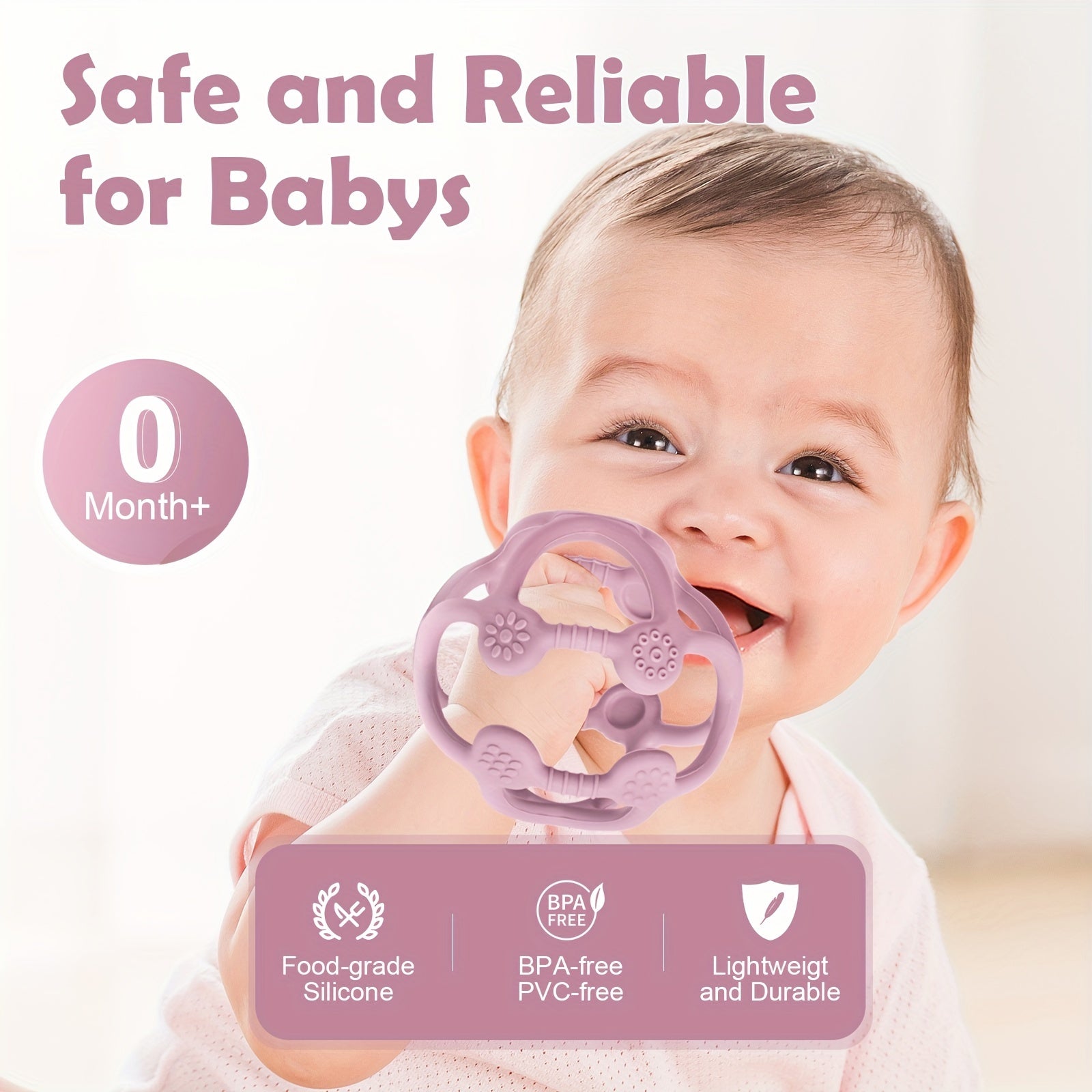 TYRY.HU Silikon Bolalar Tishlash To'pi - Geometrik Dizayn, Bolalar va Kichiklar uchun Oson Ushtirish - Rojdestvo va Shukrona Kuni uchun Ajoyib Ta'gif - Turli Ranglarda Qaynatish Mashinasida Yuvish Mumkin - Bolalar uchun Tishlash O'yinchoqlari