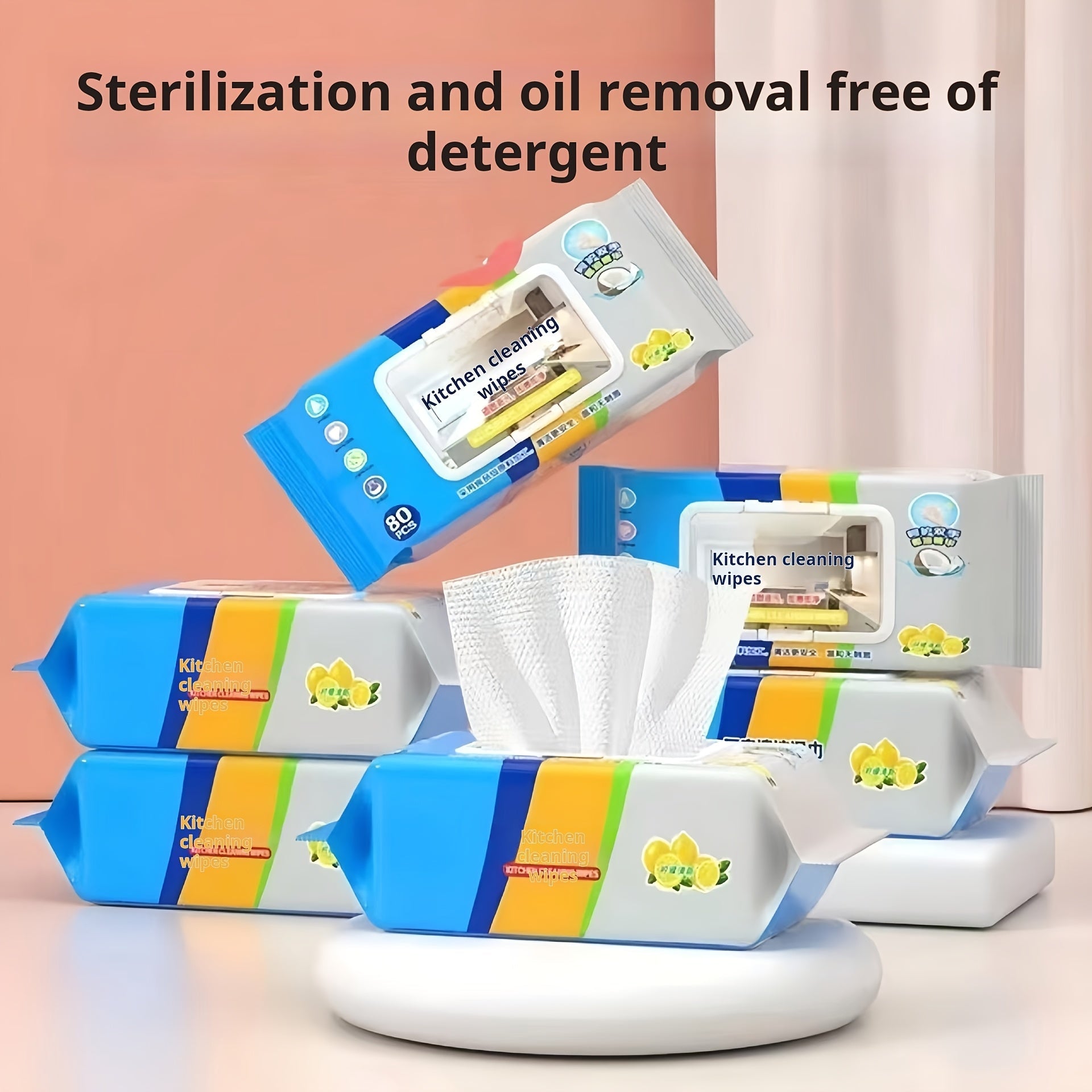 Oila nam tozalovchi matolar - kuchli yog'ni olib tashlash va oshxona tozalash uchun - 12, 80 yoki 160 dona uy oshxona ta'minotlari tozalash vositalaridan tanlang