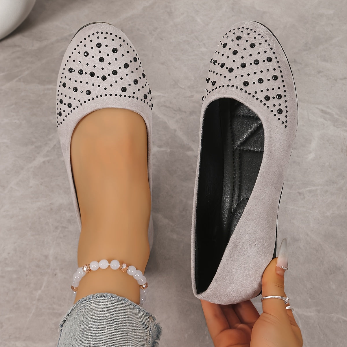 Zapatos planos de bailarina para mujer de cuero cómodos y casuales