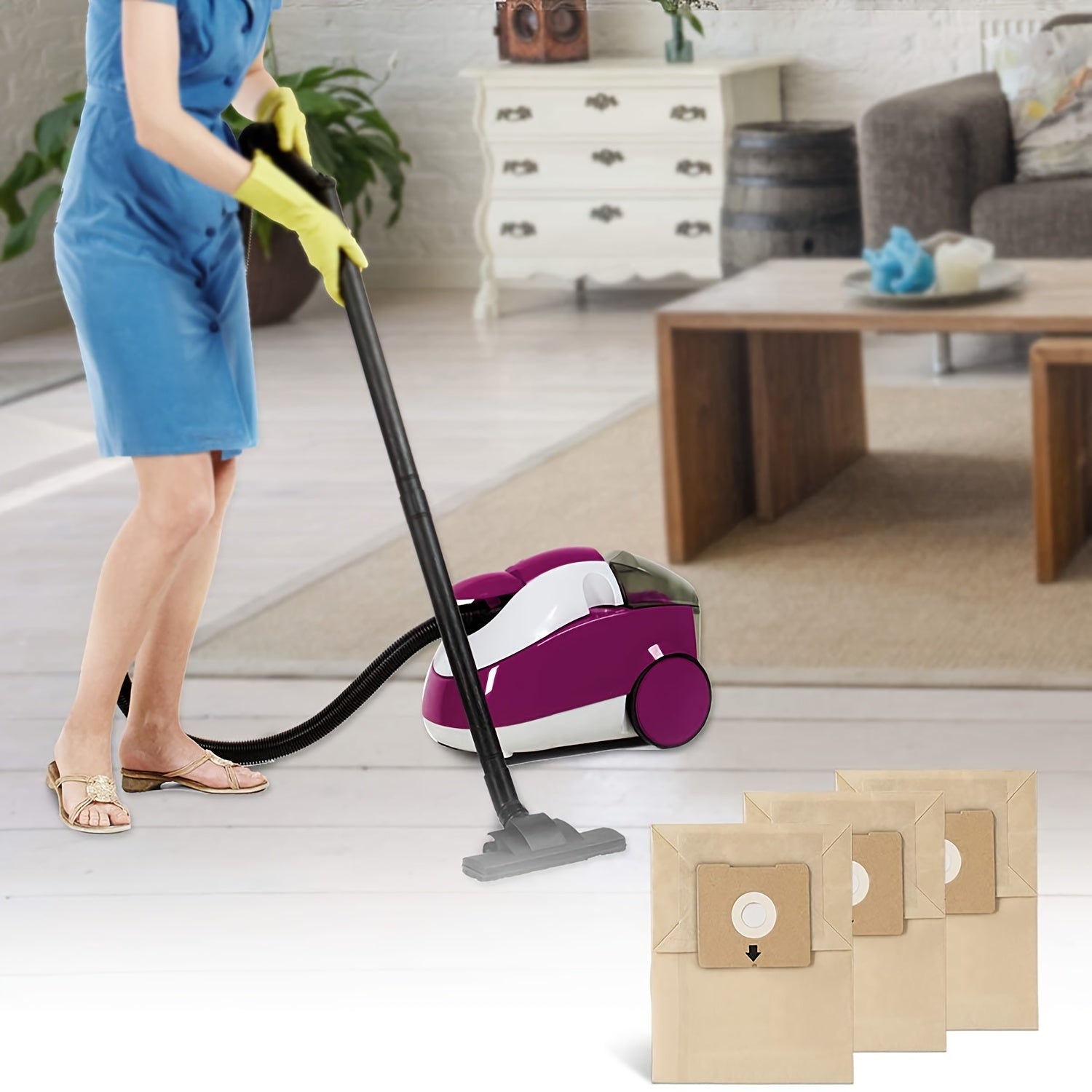 6-Pack Vacuum Dust Bags for Bissell Zing PowerForce Canister Models 4122 2154A 2154W