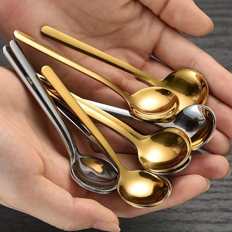 Set of 5 Small 10cm Stainless Steel Seasoning Spoons for Jars and Coffee