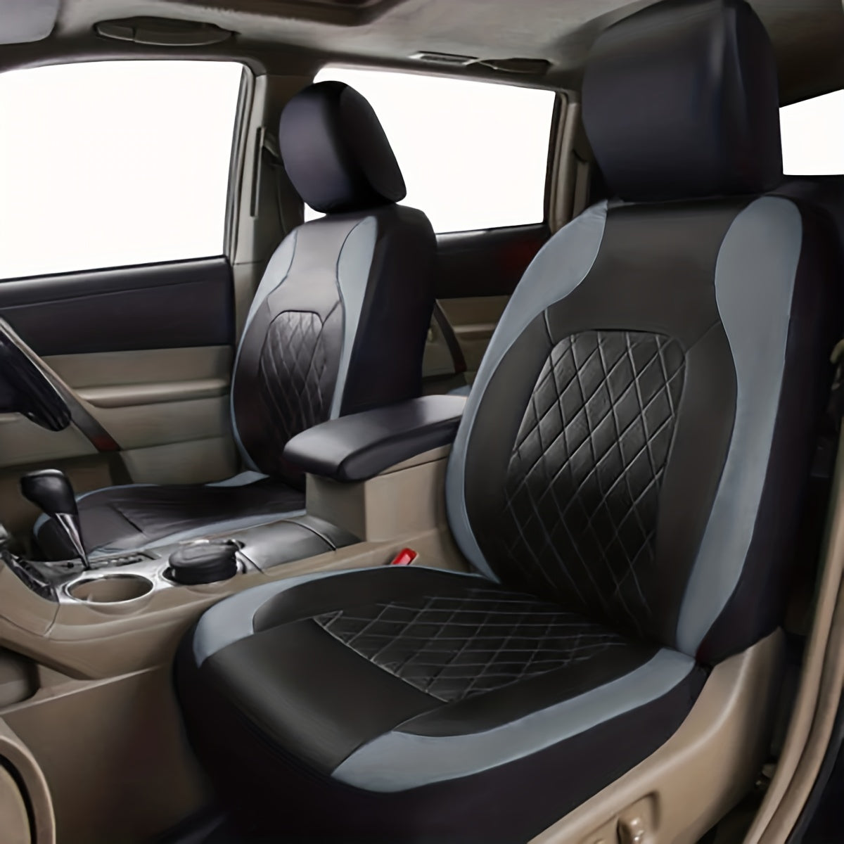 Luxury Quilted PU Leather Car Seat Covers for 5-Seater Vehicles