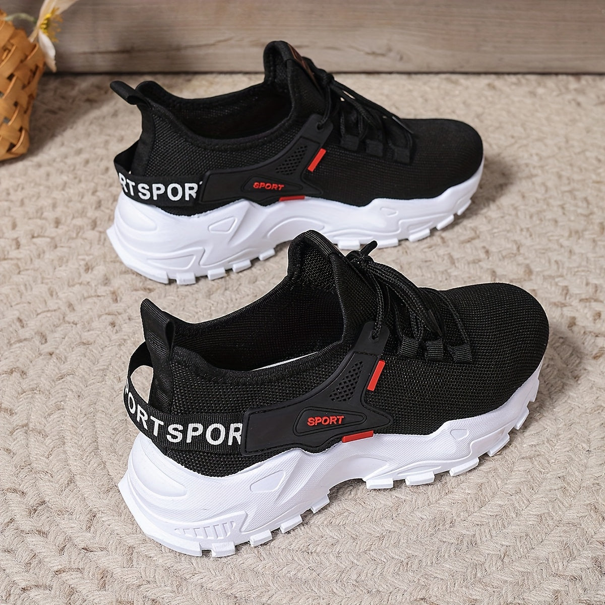 Women's Breathable Knit Sneakers Lightweight Casual Low-Top Running Shoes