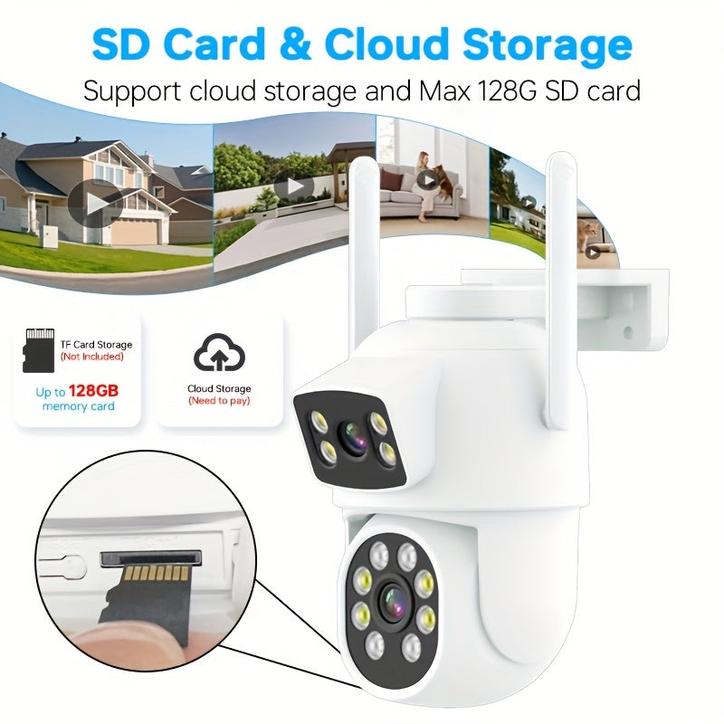 Outdoor 2MP 2.5G WiFi Security Camera with 2-Way Audio Night Vision Motion Detection Pan Tilt Storage