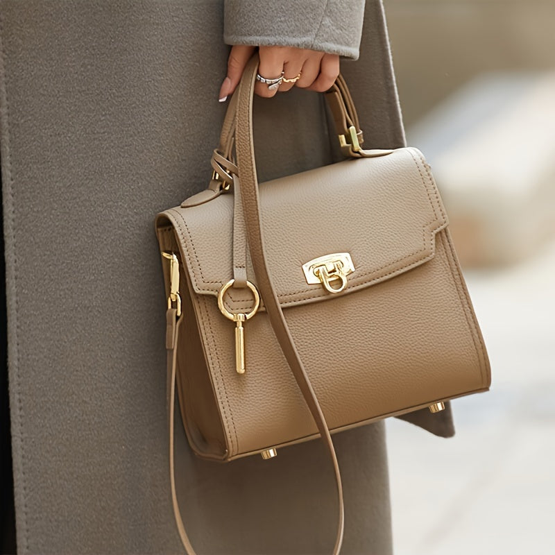 Genuine Leather Crossbody Bag for Women Elegant Quilted Small Handbag with Adjustable Strap