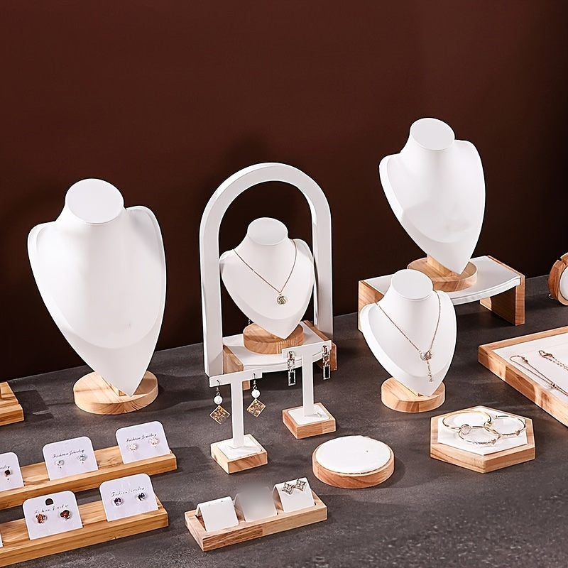 Perchero de joyería de madera en forma de corazón para collares, organizador de exhibición, 1 pieza