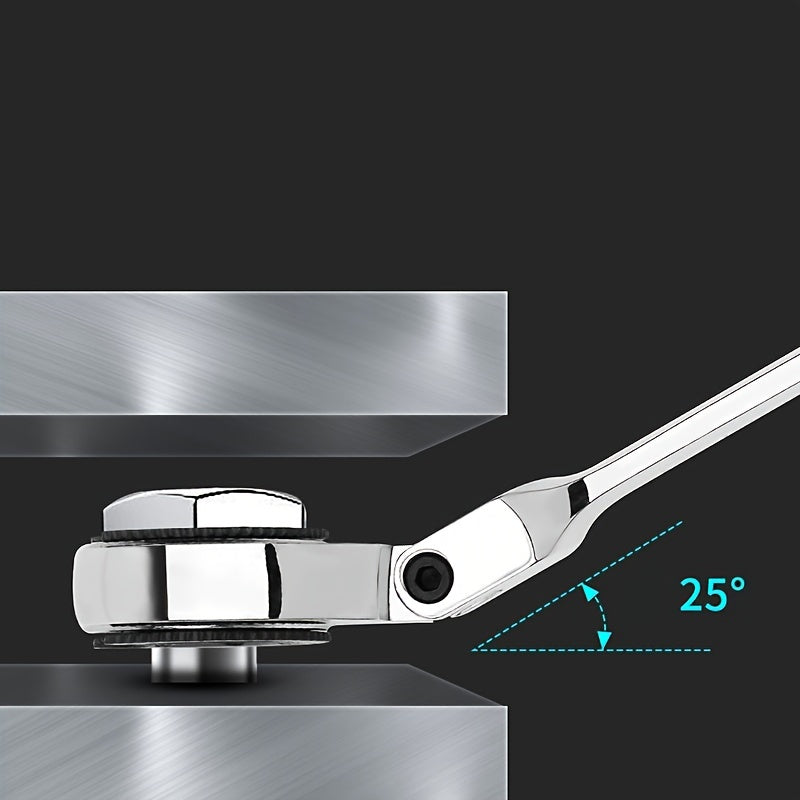 Heavy-Duty 72-Tooth Metric Ratchet Wrench Adjustable Head Metal Pipe Forkpipe Tool