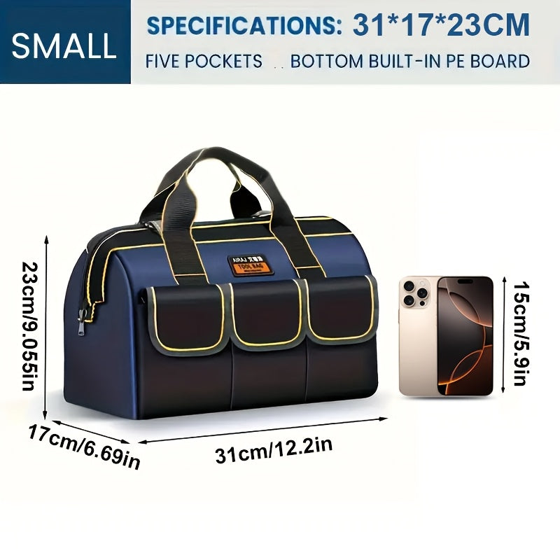 Профессиональная сумка для инструментов с несколькими отделениями, черная и желтая, прочный органайзер из Oxford для электриков, сантехников, плотников, механиков