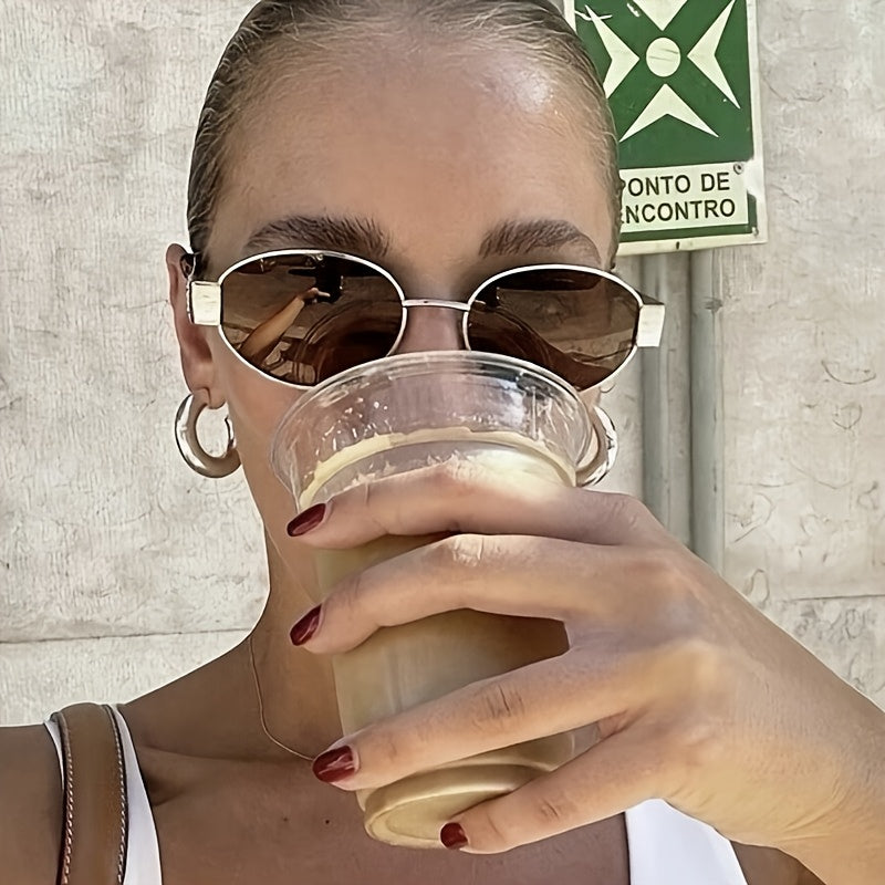 Women's Renaissance Oval Frame Glasses Vintage Metal Fashion Eyewear