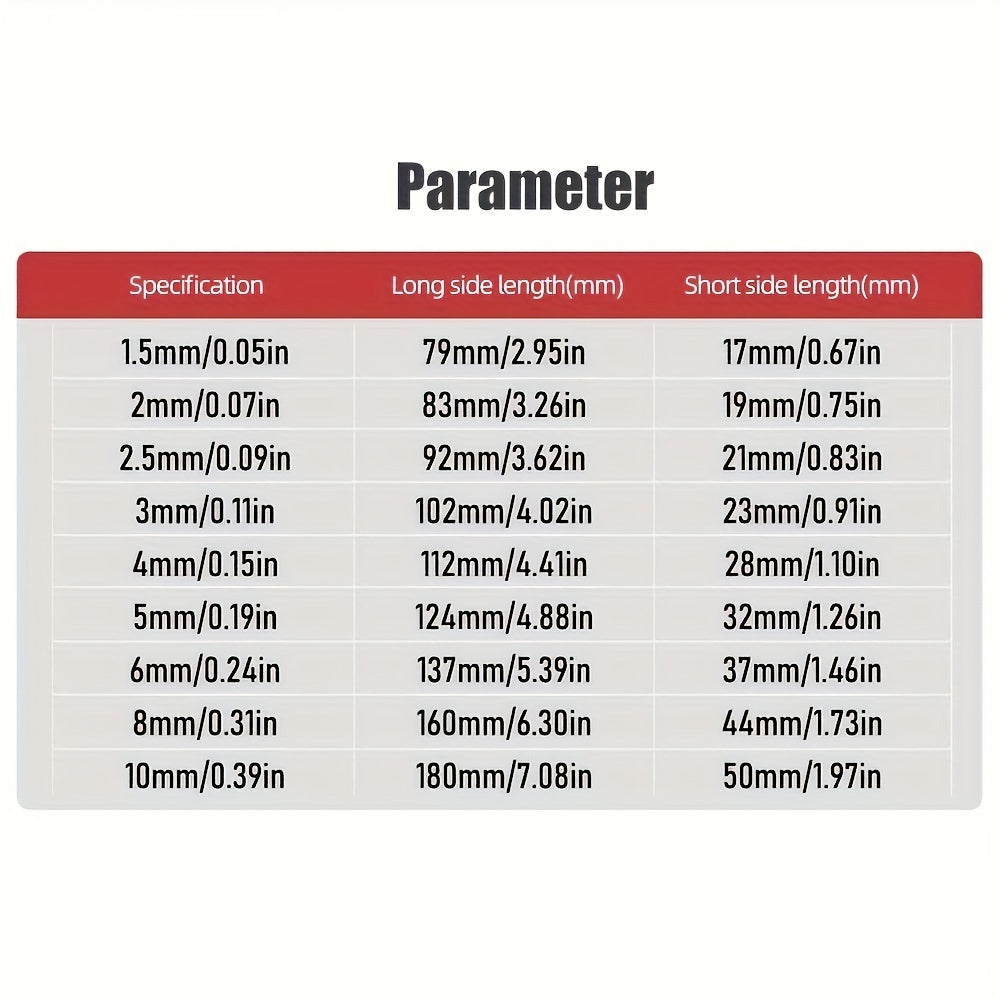 9-Piece Color Hex Key Set Chrome Vanadium Steel Ball Head Folding Wrenches