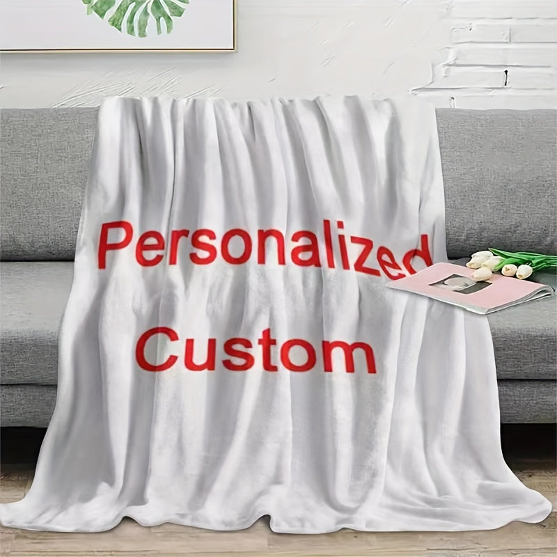 Personalized Digital Flannel Fleece Blanket for Girls Boys Adults Soft Warm Throw for Bed Sofa Camping Travel