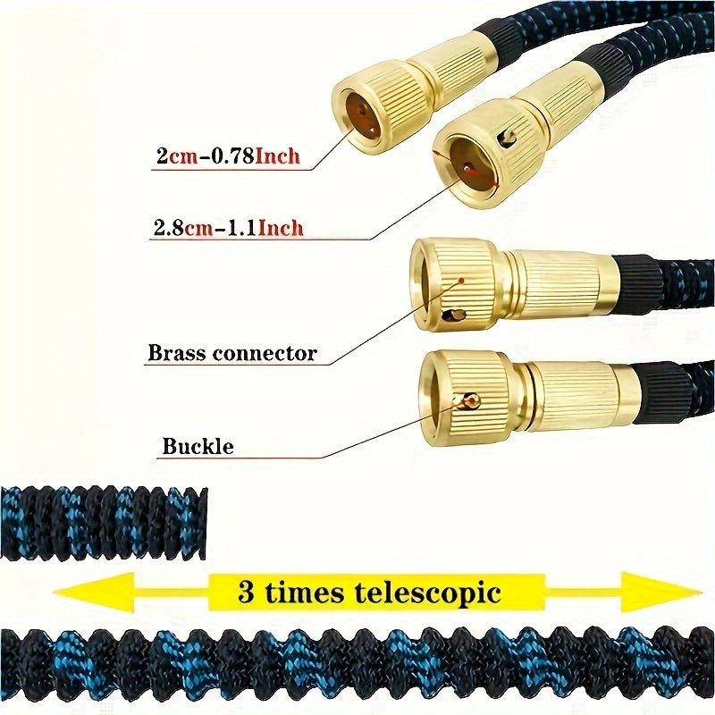 Расширяемый резиновый садовый шланг с насадкой для высокого давления для полива и мойки